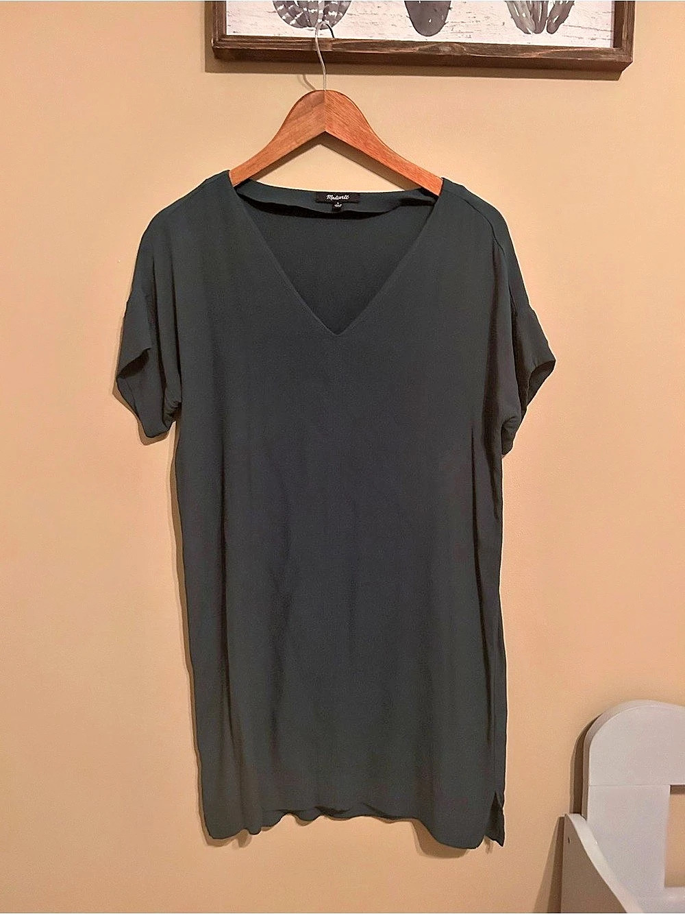Madewell Black V-Neck Mini Dress Size Small